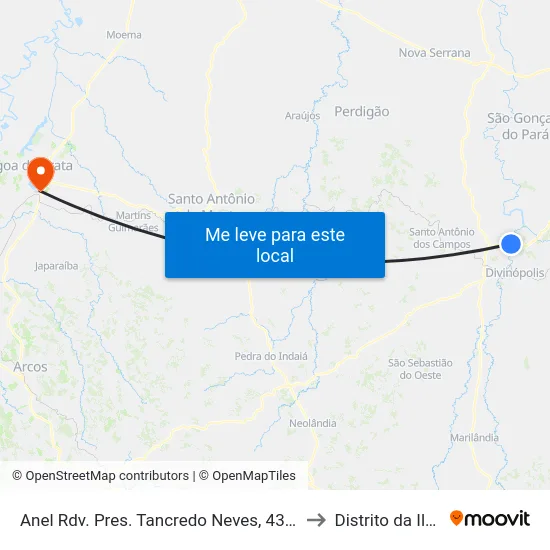 Anel Rdv. Pres. Tancredo Neves, 4300 to Distrito da Ilha map