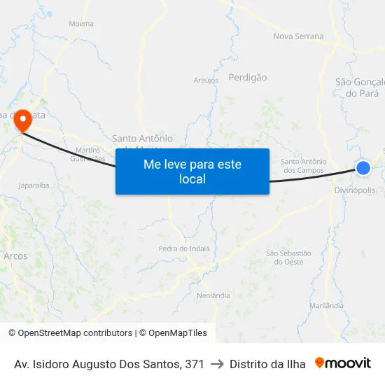 Av. Isidoro Augusto Dos Santos, 371 to Distrito da Ilha map