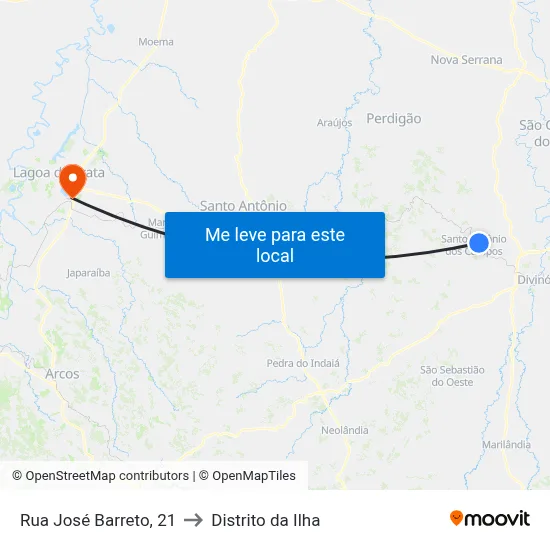 Rua José Barreto, 21 to Distrito da Ilha map