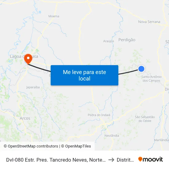 Dvl-080 Estr. Pres. Tancredo Neves, Norte | Praça Da Estação - Djalma Dutra to Distrito da Ilha map