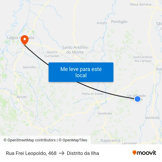 Rua Frei Leopoldo, 468 to Distrito da Ilha map