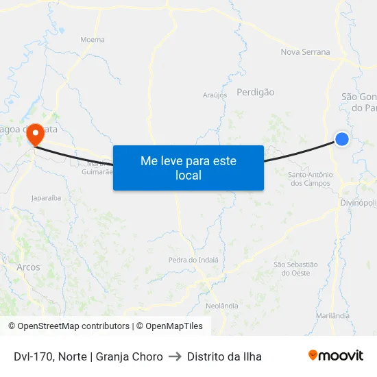 Dvl-170, Norte | Granja Choro to Distrito da Ilha map