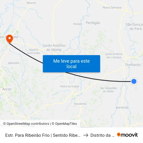 Estr. Para Ribeirão Frio | Sentido Ribeirão Frio to Distrito da Ilha map