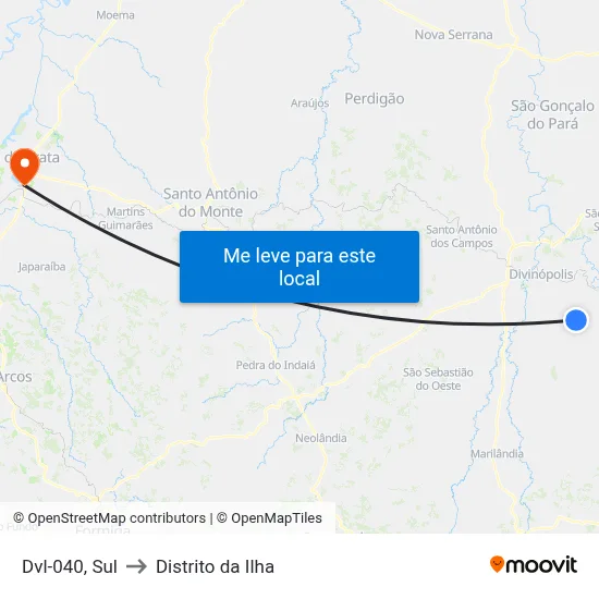 Dvl-040, Sul to Distrito da Ilha map