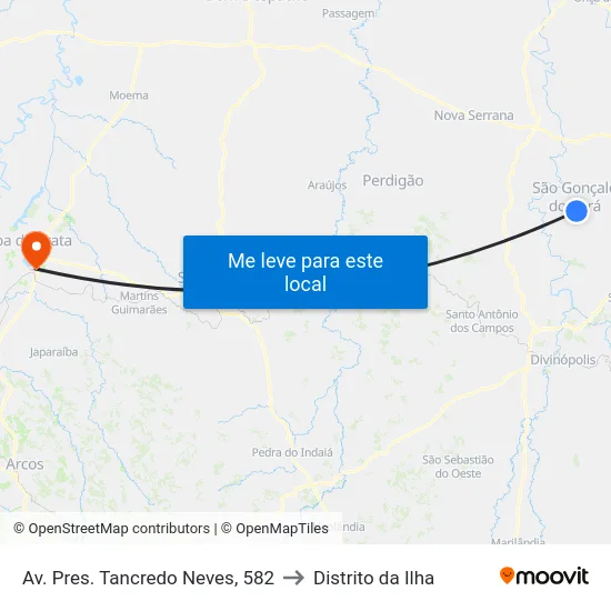 Av. Pres. Tancredo Neves, 582 to Distrito da Ilha map