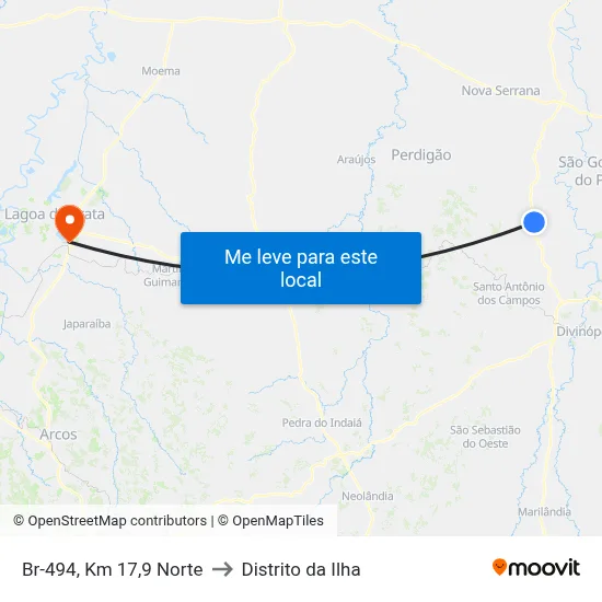 Br-494, Km 17,9 Norte to Distrito da Ilha map