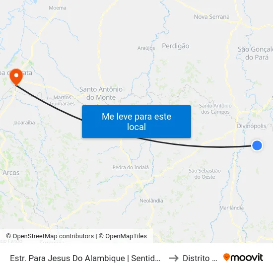 Estr. Para Jesus Do Alambique | Sentido Jesus Do Alambique to Distrito da Ilha map