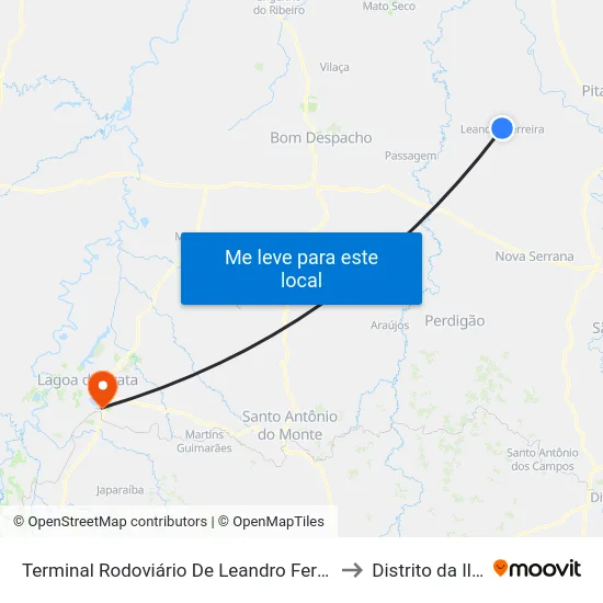 Terminal Rodoviário De Leandro Ferreira to Distrito da Ilha map