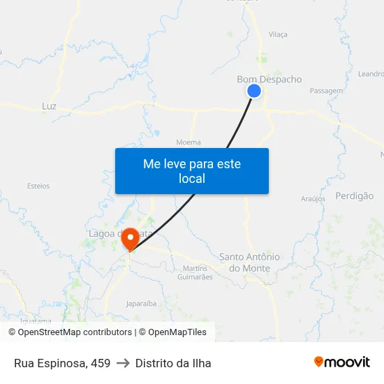 Rua Espinosa, 459 to Distrito da Ilha map