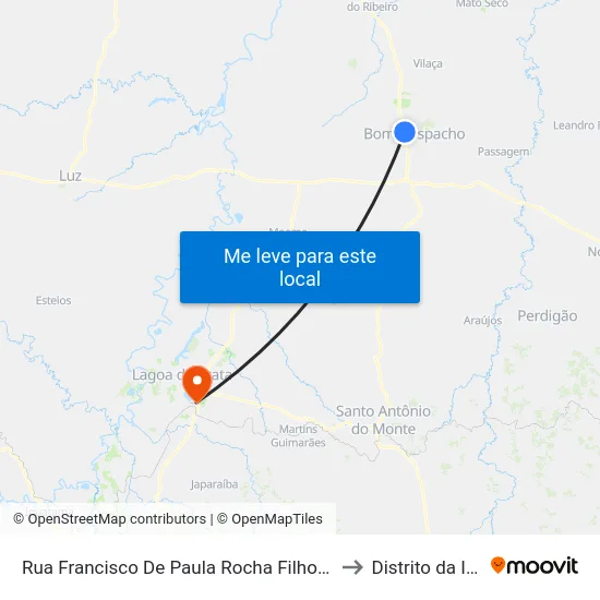 Rua Francisco De Paula Rocha Filho, 255 to Distrito da Ilha map