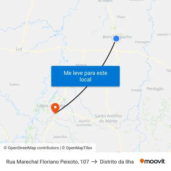 Rua Marechal Floriano Peixoto, 107 to Distrito da Ilha map