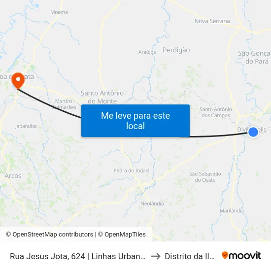 Rua Jesus Jota, 624 | Linhas Urbanas to Distrito da Ilha map