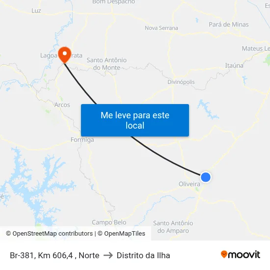 Br-381, Km 606,4 , Norte to Distrito da Ilha map