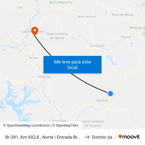 Br-381, Km 602,8 , Norte | Entrada Brasilândia to Distrito da Ilha map