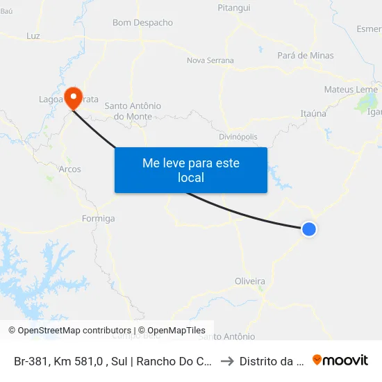 Br-381, Km 581,0 , Sul | Rancho Do Caipirão to Distrito da Ilha map