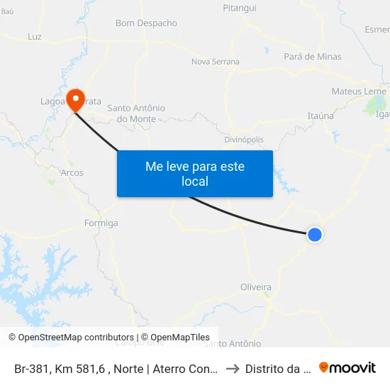 Br-381, Km 581,6 , Norte | Aterro Controlado to Distrito da Ilha map