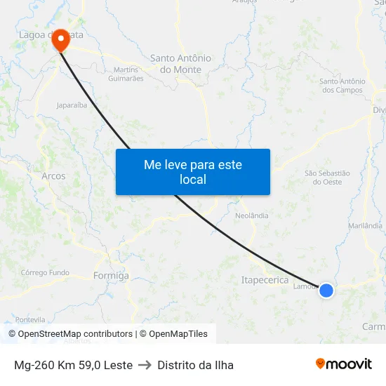 Mg-260 Km 59,0 Leste to Distrito da Ilha map