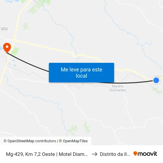 Mg-429, Km 7,2 Oeste | Motel Diamond to Distrito da Ilha map