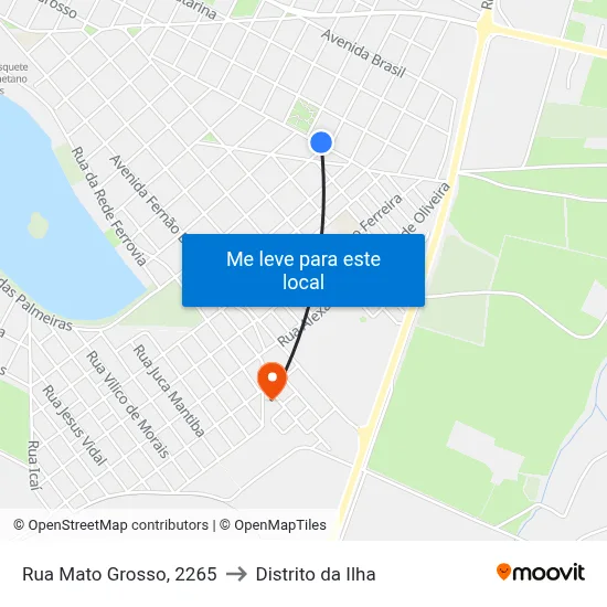 Rua Mato Grosso, 2265 to Distrito da Ilha map