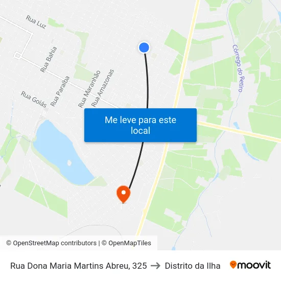 Rua Dona Maria Martins Abreu, 325 to Distrito da Ilha map