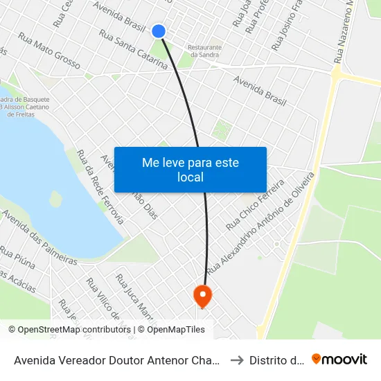 Avenida Vereador Doutor Antenor Chagas Madeira, 30 to Distrito da Ilha map