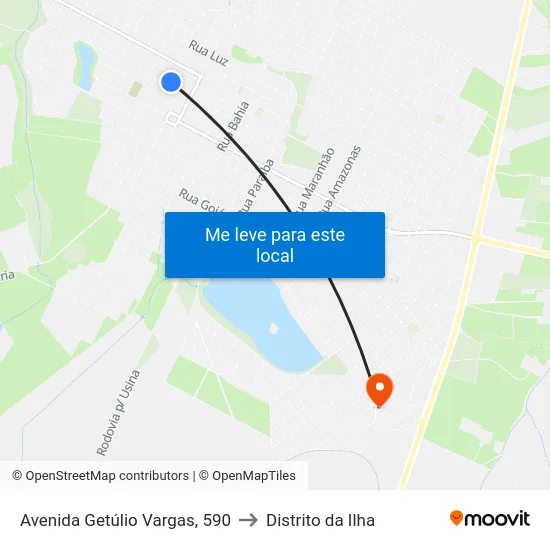 Avenida Getúlio Vargas, 590 to Distrito da Ilha map