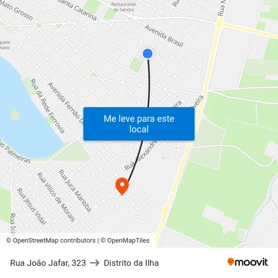 Rua João Jafar, 323 to Distrito da Ilha map