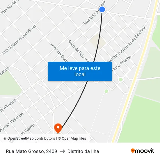 Rua Mato Grosso, 2409 to Distrito da Ilha map