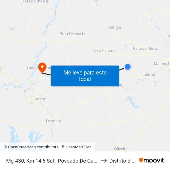 Mg-430, Km 14,6 Sul | Povoado De Campo Alegre to Distrito da Ilha map