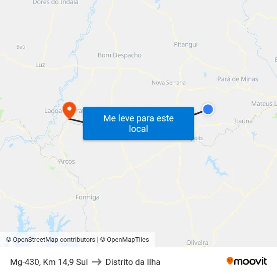 Mg-430, Km 14,9 Sul to Distrito da Ilha map