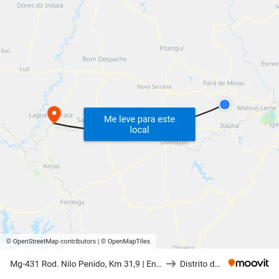 Mg-431 Rod. Nilo Penido, Km 31,9 | Entrada Cebril to Distrito da Ilha map