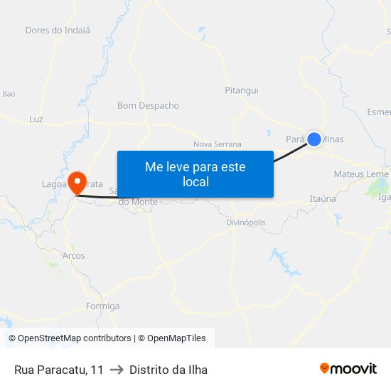 Rua Paracatu, 11 to Distrito da Ilha map