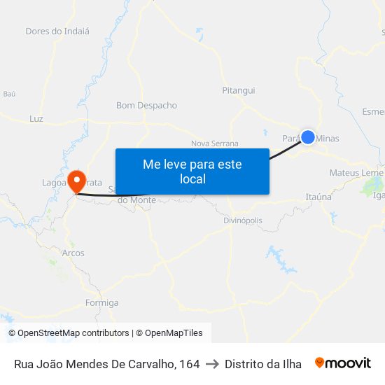 Rua João Mendes De Carvalho, 164 to Distrito da Ilha map