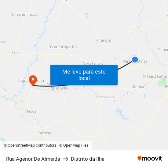 Rua Agenor De Almeida to Distrito da Ilha map
