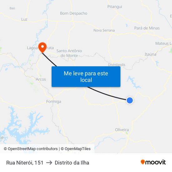 Rua Niterói, 151 to Distrito da Ilha map