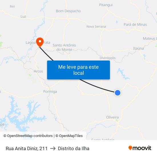 Rua Anita Diniz, 211 to Distrito da Ilha map