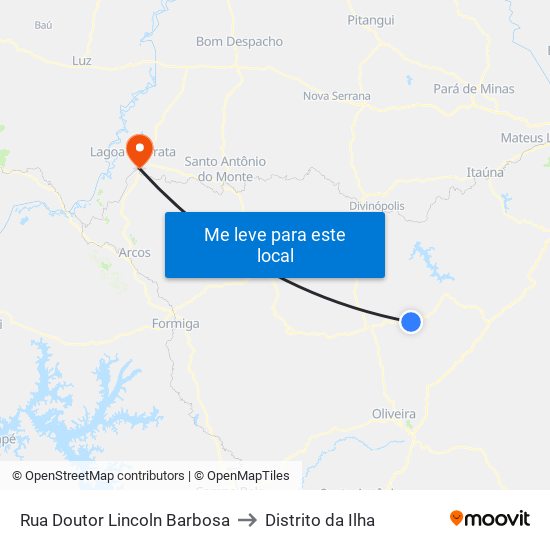 Rua Doutor Lincoln Barbosa to Distrito da Ilha map