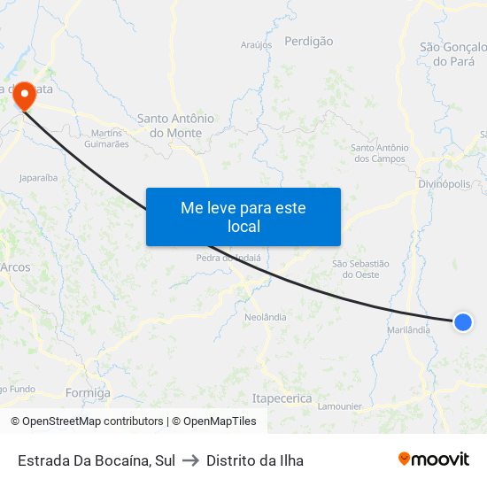 Estrada Da Bocaína, Sul to Distrito da Ilha map
