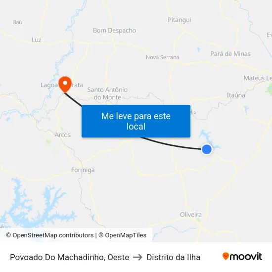 Povoado Do Machadinho, Oeste to Distrito da Ilha map