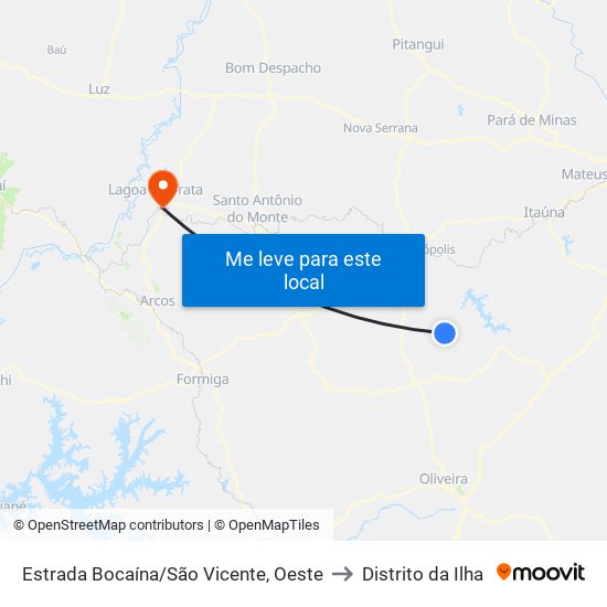 Estrada Bocaína/São Vicente, Oeste to Distrito da Ilha map