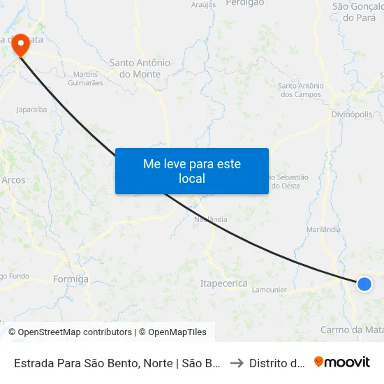 Estrada Para São Bento, Norte | São Bento De Baixo to Distrito da Ilha map