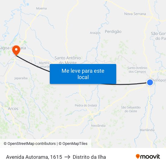 Avenida Autorama, 1615 to Distrito da Ilha map