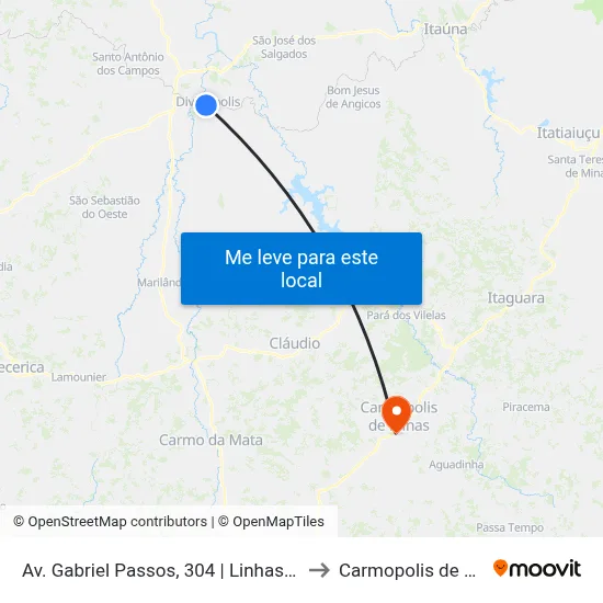 Av. Gabriel Passos, 304 | Linhas Urbanas to Carmopolis de Minas map