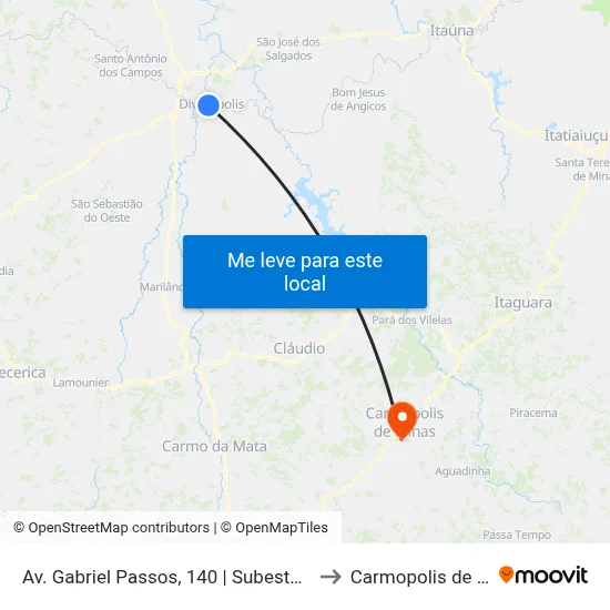 Av. Gabriel Passos, 140 | Subestação Cemig to Carmopolis de Minas map
