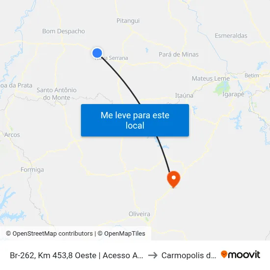 Br-262, Km 453,8 Oeste | Acesso A Novais De Baixo to Carmopolis de Minas map