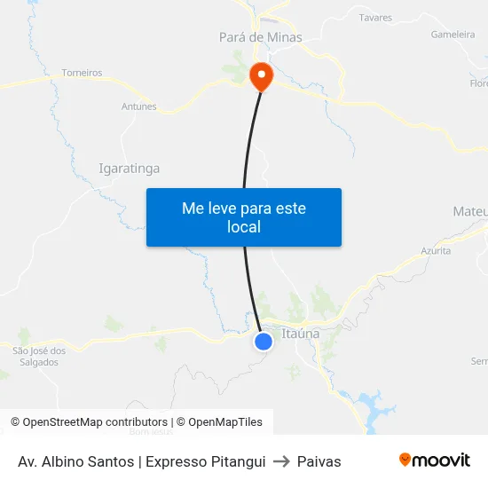 Av. Albino Santos | Expresso Pitangui to Paivas map