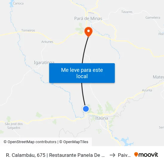 R. Calambáu, 675 | Restaurante Panela De Pedra to Paivas map