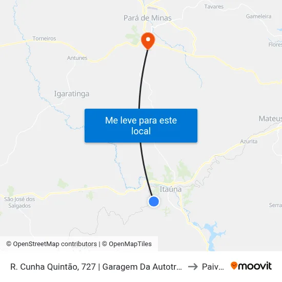 R. Cunha Quintão, 727 | Garagem Da Autotrans to Paivas map