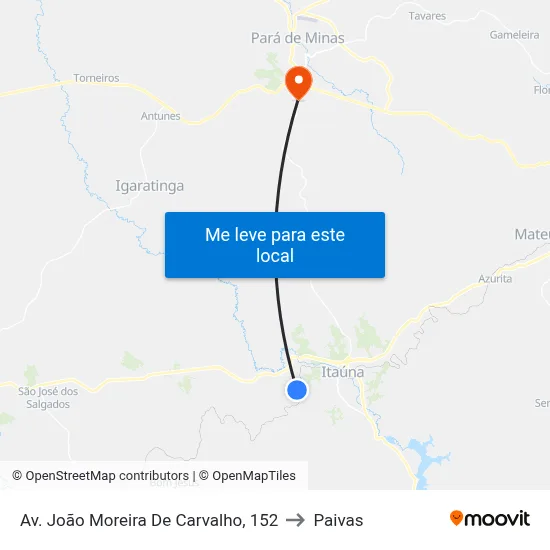 Av. João Moreira De Carvalho, 152 to Paivas map