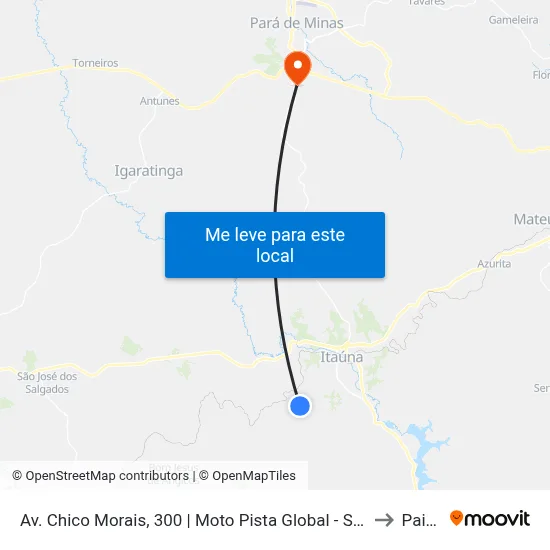 Av. Chico Morais, 300 | Moto Pista Global - Sentido Bairro to Paivas map
